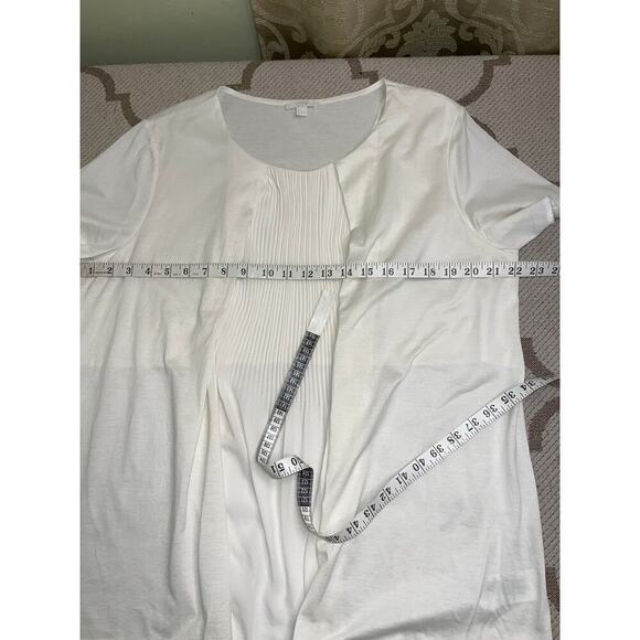 COS White Pleat Front Short Sleeves Women’s Blouse Top Work Office, size large - Picture 8 of 8